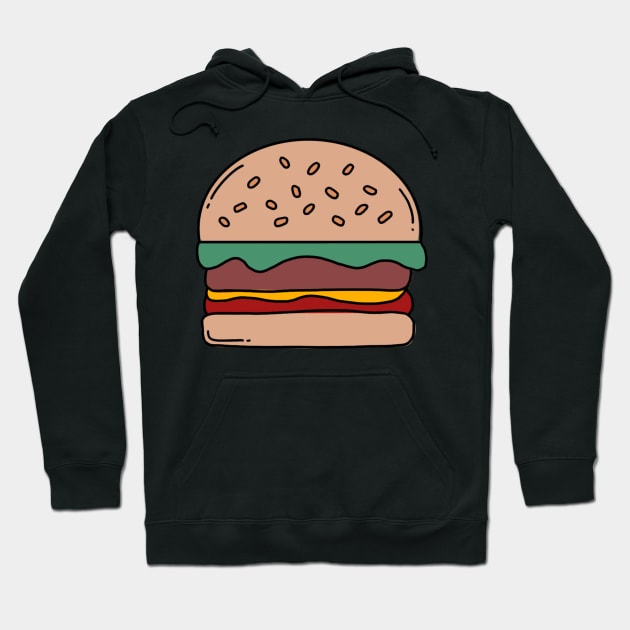 Burger Drawing Hoodie by Slletterings